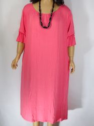 Дамска макси рокля от  трико изчистена в големи размери с подарък гердан  05 00253