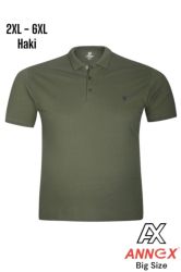 Мъжка тениска тип лакоста с яка и копчета в големи размери 28 000059