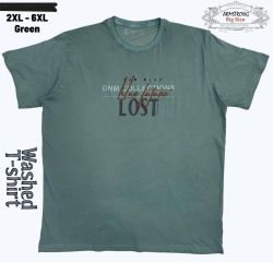 Мъжка тениска варен памук в големи размери с щампа в зелено 28 000082