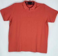 Мъжка тениска тип лакоста с яка и цип в големи размери 28 000098