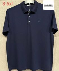 Мъжка тениска тип лакоста с яка и копчета в големи размери 28 000124
