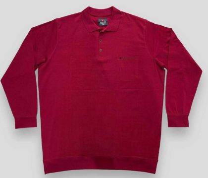 Мъжка блуза в големи размери с яка и джоб 20 0084