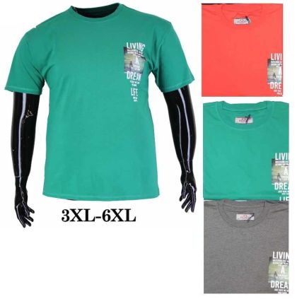 Мъжка тениска големи размери с щампа 20 0035608