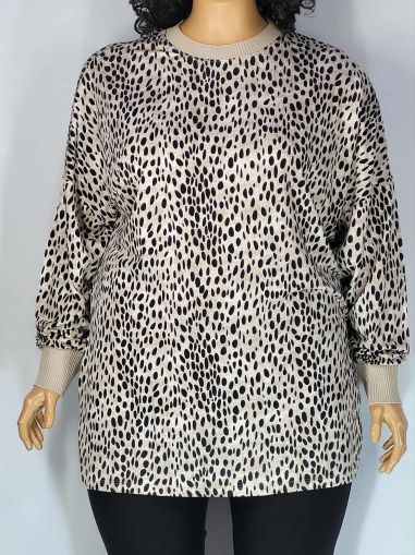 Дамска макси блуза в големи размери тънка вата с интересна щампа   01 01528