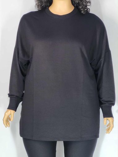 Дамска макси блуза в големи размери тънка вата  черна изчистена   01 01529