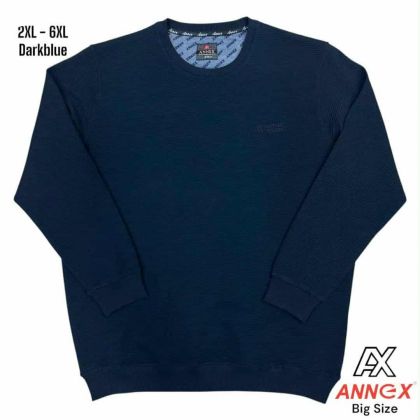 Мъжка блуза плътна  по врата в големи размери в тъмно синьо  20 00523