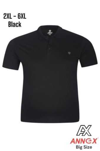 Мъжка тениска тип лакоста с яка и копчета в големи размери 28 000058
