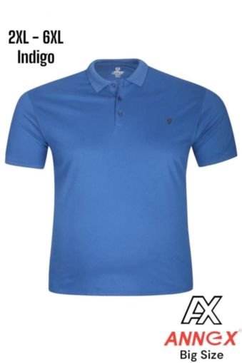 Мъжка тениска тип лакоста с яка и копчета в големи размери 28 000060