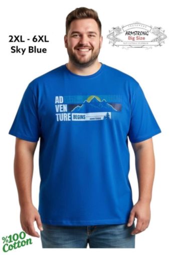 Мъжка тениска в големи размери с щампа 28 000063