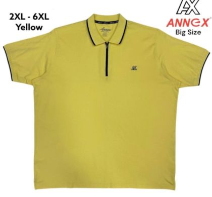 Мъжка тениска тип лакоста с яка и цип в големи размери 28 000069