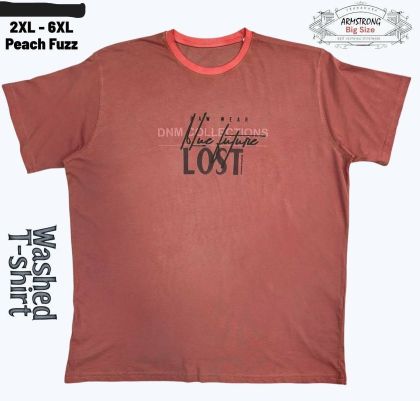 Мъжка тениска варен памук в големи размери с щампа в оранжево 28 000080