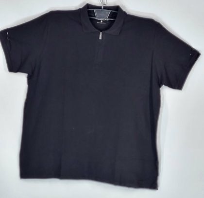 Мъжка тениска тип лакоста с яка и цип в големи размери 28 000099