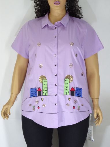 Дамска макси риза с апликация в два цвята 01 00626
