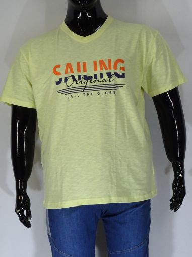 Мъжка тениска шпиц в големи размери с щампа в два цвята 20 00305