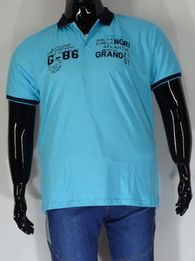 Мъжка финна тениска тип Лакоста  големи размери в два цвята 20 00315