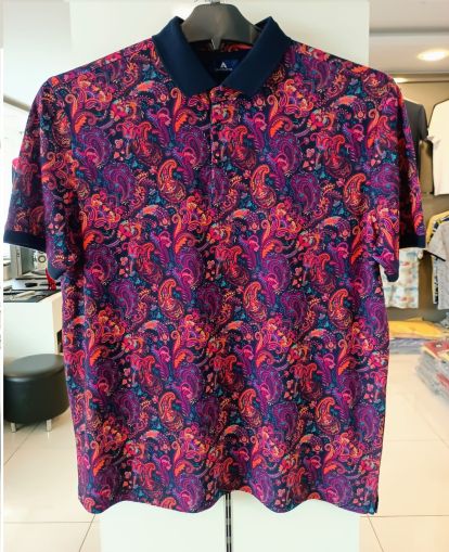 Мъжка блуза в големи размери с яка от  плат тип лакоста 20 00395