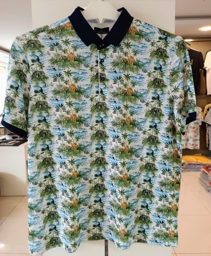Мъжка блуза в големи размери с яка от  плат тип лакоста 20 00400