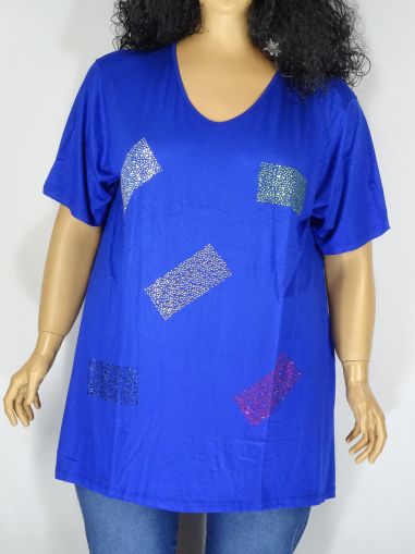 Дамска макси блуза в големи размери с апликация камъчета 01 01054