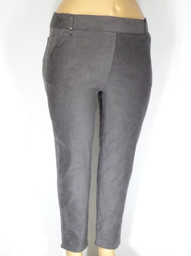 Дамски макси зимен еластичен панталон от мека велурена материя 03 00389
