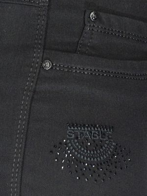 Дамски макси летен еластичен панталон в големи размери с нежни камъчета на джоба 03 00396