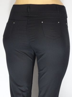 Дамски макси летен еластичен панталон в големи размери с нежки камъчета на крачола 03 00398