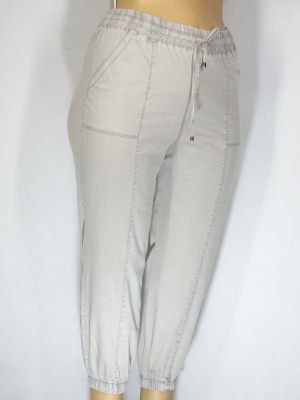Дамски макси спортни летни еластични панталони в големи размери с ластик на крачола и връзки  03 00412