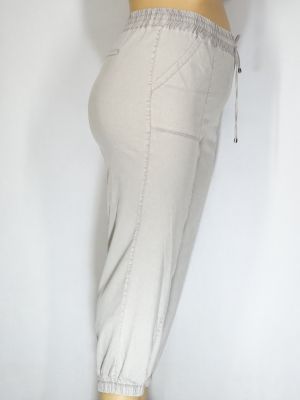 Дамски макси спортни летни еластични панталони в големи размери с ластик на крачола и връзки  03 00412