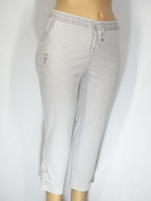 Дамски макси спортни летни еластични панталони в големи размери с ластик  и връзки  03 00413