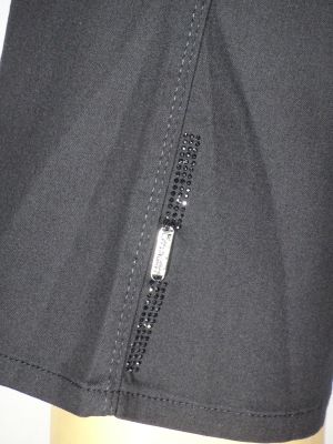 Дамски макси летен еластичен панталон в големи размери с нежки камъчета на крачола 03 00416