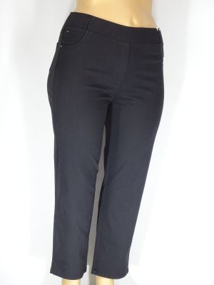 Дамски макси еластичен  панталон в големи размери изчистен в черно  03 00457