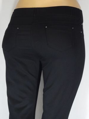 Дамски макси  еластичен слим панталон в големи размери изчистен в черно 03 00459