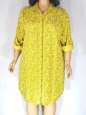 Дамска макси дълга риза-рокля в големи размери с интересна щампа 05 00351