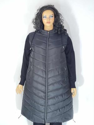 Дамски макси дълъг елек в големи размери  в два цвята  06 00278