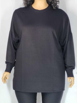 Дамска макси блуза в големи размери тънка вата  черна изчистена   01 01529