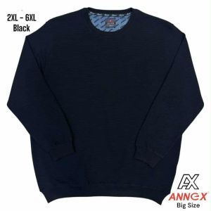 Мъжка блуза плътна  по врата в големи размери в черно  20 00524