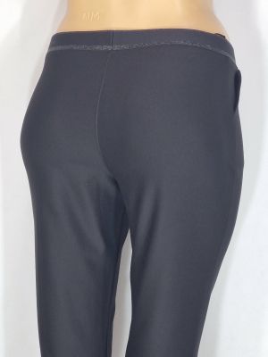 Дамски макси  еластичен плътен спортно елегантен панталон в големи размери с широк ластик  в черно   03 00560