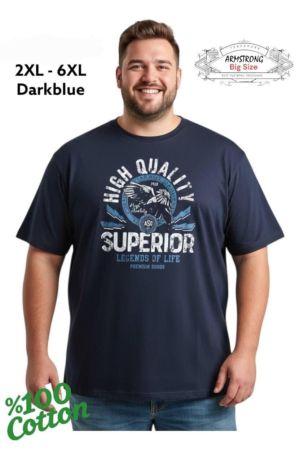 Мъжка тениска в големи размери с щампа 28 000041