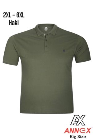 Мъжка тениска тип лакоста с яка и копчета в големи размери 28 000059