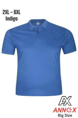 Мъжка тениска тип лакоста с яка и копчета в големи размери 28 000060