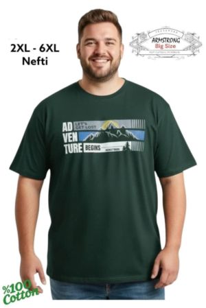 Мъжка тениска в големи размери с щампа 28 000064