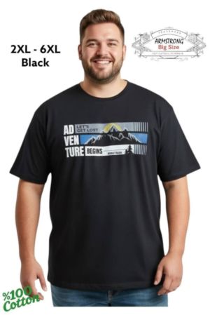 Мъжка тениска в големи размери с щампа 28 000067