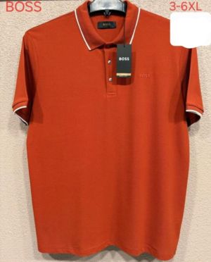 Мъжка тениска тип лакоста с яка и копчета в големи размери 28 000076