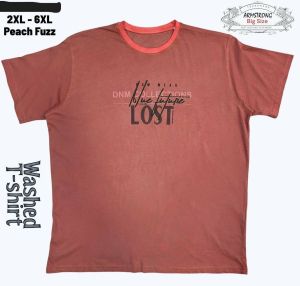 Мъжка тениска варен памук в големи размери с щампа в оранжево 28 000080