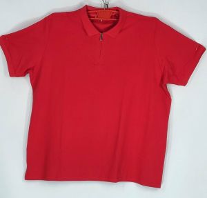 Мъжка тениска тип лакоста с яка и цип в големи размери 28 000102