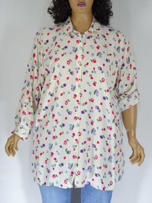 Дамски летни ризи в големи размери в два цвята на цветя 01 00821