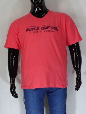 Мъжка тениска шпиц в големи размери от тънък плат с щампа 20 00312