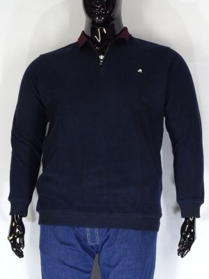 Мъжка блуза в големи размери с яка и цип материя рипс в четири цвята  20 00324