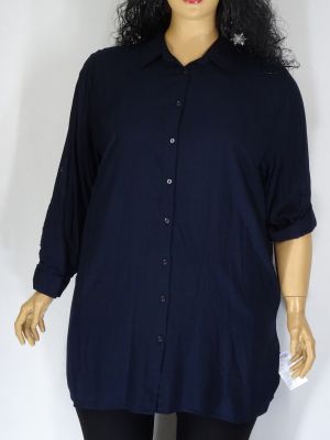 Дамска макси риза в тъмно синьо 01 00916