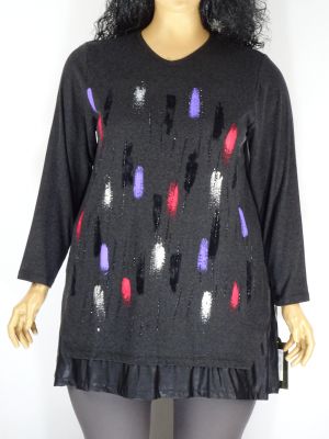 Дамска макси блуза в големи размери от кашмирено трико с апликация 01 00970