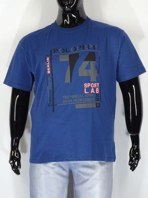 Мъжка тениска в големи размери с щампа в цва цвята 20 00369